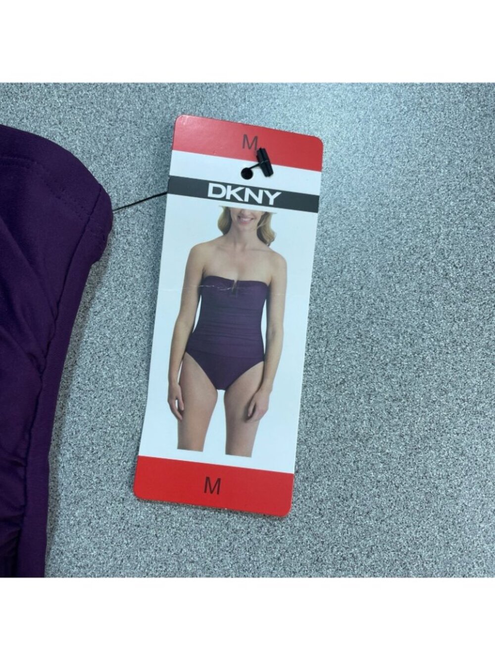 NWT DKNY Women's M Purple Strapless One-Piece Swimsuit Adjustable Straps B1729 - Picture 9 of 14